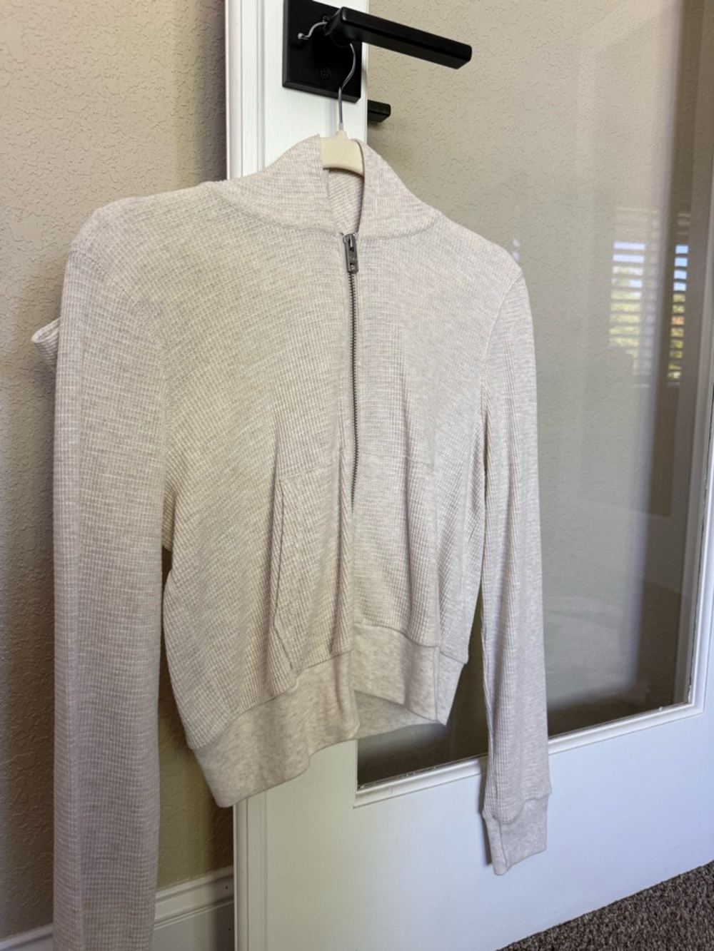 NWOT [Size: S] Aritzia TNA Cropped Waffle Zip Hoodie